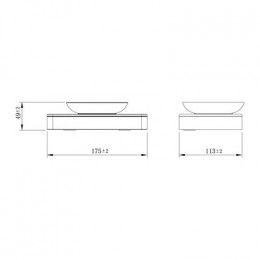 Мыльница Lemark GLASS LINE с держателем, чёрный матовый/черное стекло (9742039)