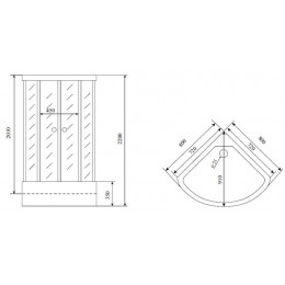 Душевая кабина Timo Lux 80*80*220  (T-7780)