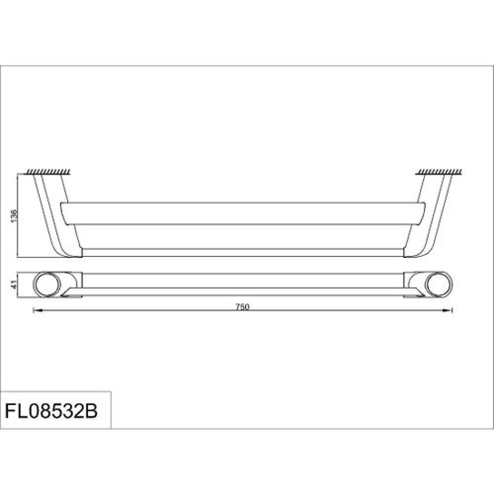 Полотенцедержатель двойной 70см. RUSH Flores (FL08532B)