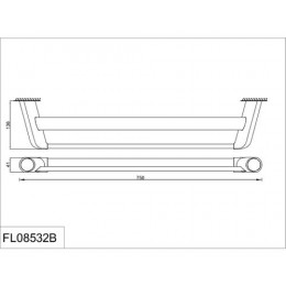 Полотенцедержатель двойной 70см. RUSH Flores (FL08532B)