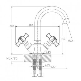 Смеситель для кухни Haiba (HB4524)