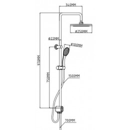 Душевая система ESKO (ST1550 Black)