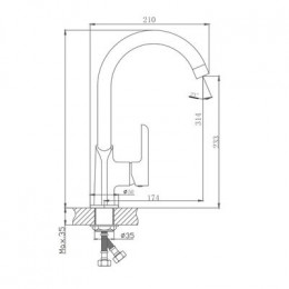 Смеситель для кухни Haiba (HB70805-7)