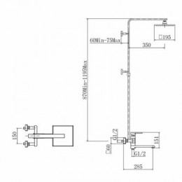 Душевая система, хром, FASHUN (A2415)