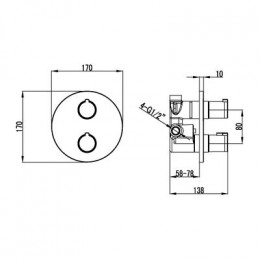 Смеситель Lemark Yeti для ванны и душа встраиваемый (LM7827C)