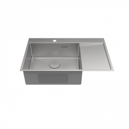 Кухонная мойка Lemark KEZADRA 780L прямоугольная с крылом из нержавеющей стали (чаша СЛЕВА) цвет: сталь (9937149)