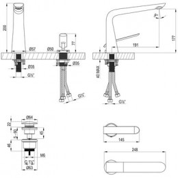 Смеситель Lemark Melange для раковины, встраиваемый (LM4936CW)