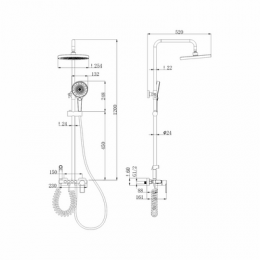 Душевая система, графит, FASHUN (A2483-17)