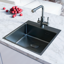 Кухонная мойка Lemark JANGA 490 прямоугольная из нержавеющей стали цвет: графит (9936107)