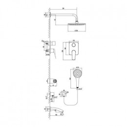 Душевая система Lemark Bronx встраиваемая (LM3722MW)