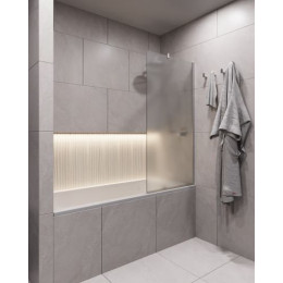 Шторка для ванны в узком профиле, 1400*600, стекло матовое 8 мм, Timo TC-60/00F-8 (T16)