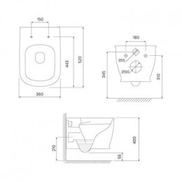 Унитаз подвесной, безободковый, Oxford, IDDIS, OXFRDSEi25