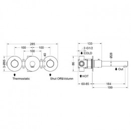 Смеситель для раковины встроенный с термостатом Timo Saona хром (2382/00SM)