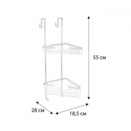 Полка для душевой кабины угловая Fixsen двухэтажная хром латунь (FX-853-2)