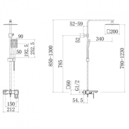 Душевая система, сатин, Fashun (A52417)