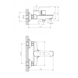 Смеситель для ванны и душа ESKO "Belgrade" (BD 54)