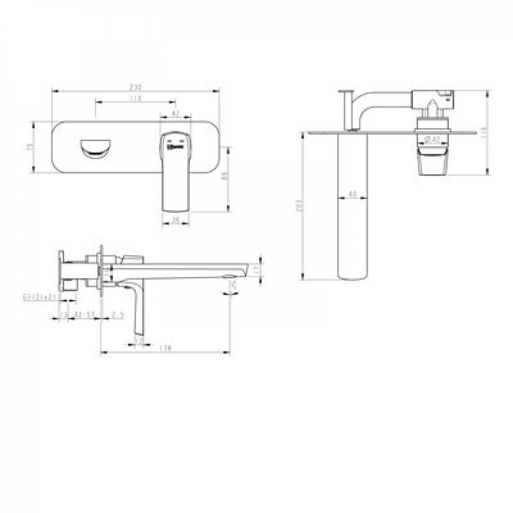 Смеситель для раковины Lemark Ursus (LM7226BL)