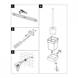 Ёршик для унитаза Lemark SMOOTH LINE с держателем, хром (9761019)