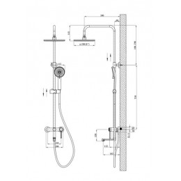 Душевая система со смесителем, ESKO Sochi (SC260CRGold)