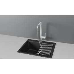 Смеситель для кухни GRANULA с выдвижным изливом (8173, НЕРЖ)