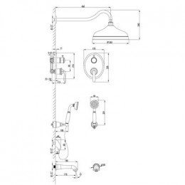 Душевая система для ванны Lemark Brava (LM4722G)