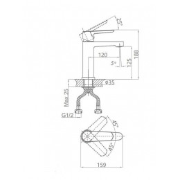 Смеситель для раковины D&K Bayern.München графит (DA1562106)