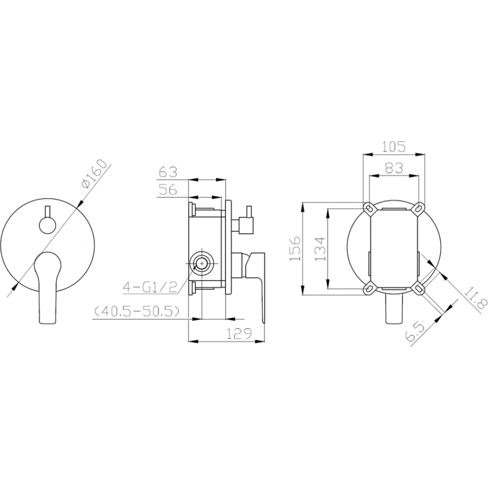 Смеситель для душа встроенный ESKO Singapore (SB83-2)