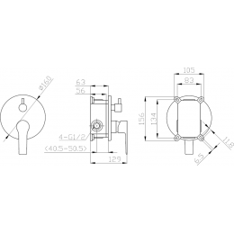Смеситель для душа встроенный ESKO Singapore (SB83-2)