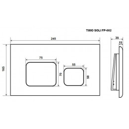 Кнопка смыва TIMO SOLI 250x165 chrome (FP-002)