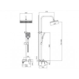 Душевая система, хром, HAIBA (HB24575)
