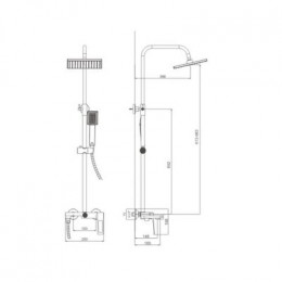 Душевая система, хром, Haiba (HB24817)