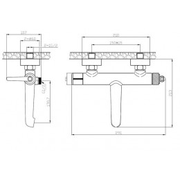 Смеситель для ванны ESKO "Bangkok Black" без аксессуаров (BG54B)