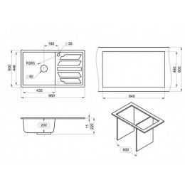 Кухонная мойка GRANULA (8601, ШВАРЦ)