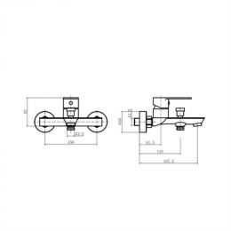 Смеситель для ванны и душа FASHUN с душевым гарнитуром (A3283-33)