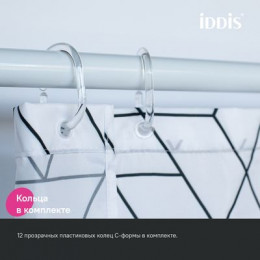 Штора для ванной, 200x180 см, Полиэстер, IDDIS (BB01P18i11)