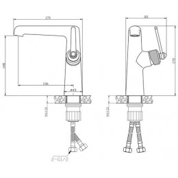 Смеситель ESKO "Bangkok Gun metal" для раковины (BG26MGM)
