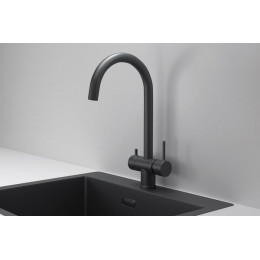 Смеситель для кухни GRANULA (7104, ЧЕРНЫЙ МАТОВЫЙ)