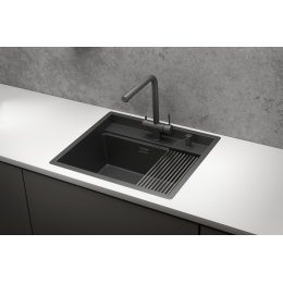 Кухонная мойка GRANULA (6051, ЧЕРНЫЙ МАТОВЫЙ)