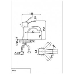 Смеситель для раковины DK Rhein Bach (DA1472101)