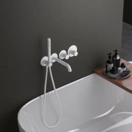 Смеситель встроенный для ванны с душем с термостатом Timo Saona белый матовый (2324/16YSM)