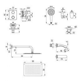 Душевая система Lemark Bronx встраиваемая (LM3742GM)