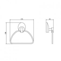 Полотенцедержатель FASHUN полукольцо хром (A1604-2)
