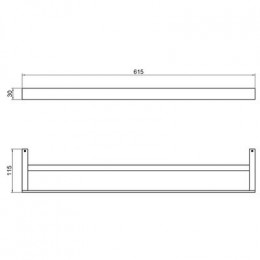 Полотенцедержатель двойной Timo Petruma черное золото (15256/18)