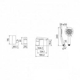 Смеситель на борт ванны IDDIS Cloud на 3 отверстия с керамическим дивертором (CLOSB30i07)