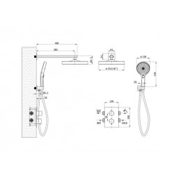 Душевая система скрытого монтажа ESKO Thermostat (6в1 TH)