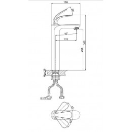 Смеситель для раковины высокий DK Venice Gondola (DA1022041)