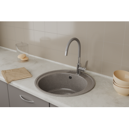 Смеситель для кухонной мойки с гибким изливом RUSH Siple (SI7335-60Grey)