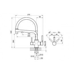Смеситель для кухни GRANULA (0083, АЛЮМИНИУМ)