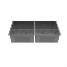 Кухонная мойка Lemark PRORAN 900 прямоугольная с двумя чашами из нержавеющей стали цвет: графит (9936139)