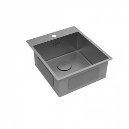 Кухонная мойка Lemark JANGA 440 прямоугольная из нержавеющей стали цвет: графит (9936103)